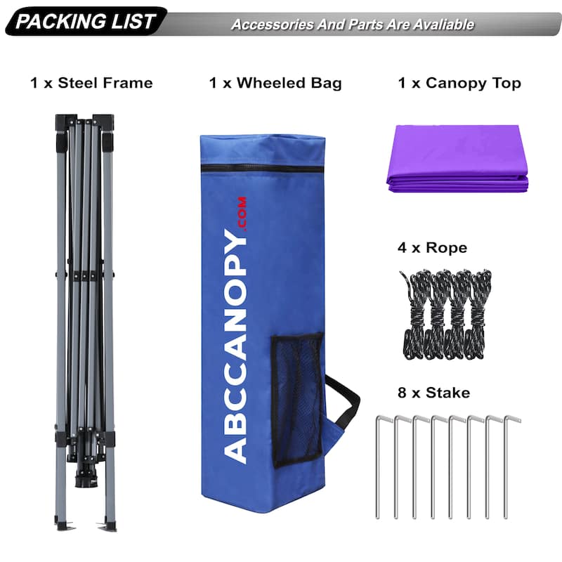 ABCCANOPY Stable Pop up Outdoor Canopy Tent with Sun Wall