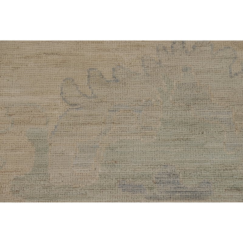 Hand Knotted Oriental 100% Wool Carpet Transitional All-Over Beige & Ivories Oushak Area Rug - 13' 9'' X 10' 0''