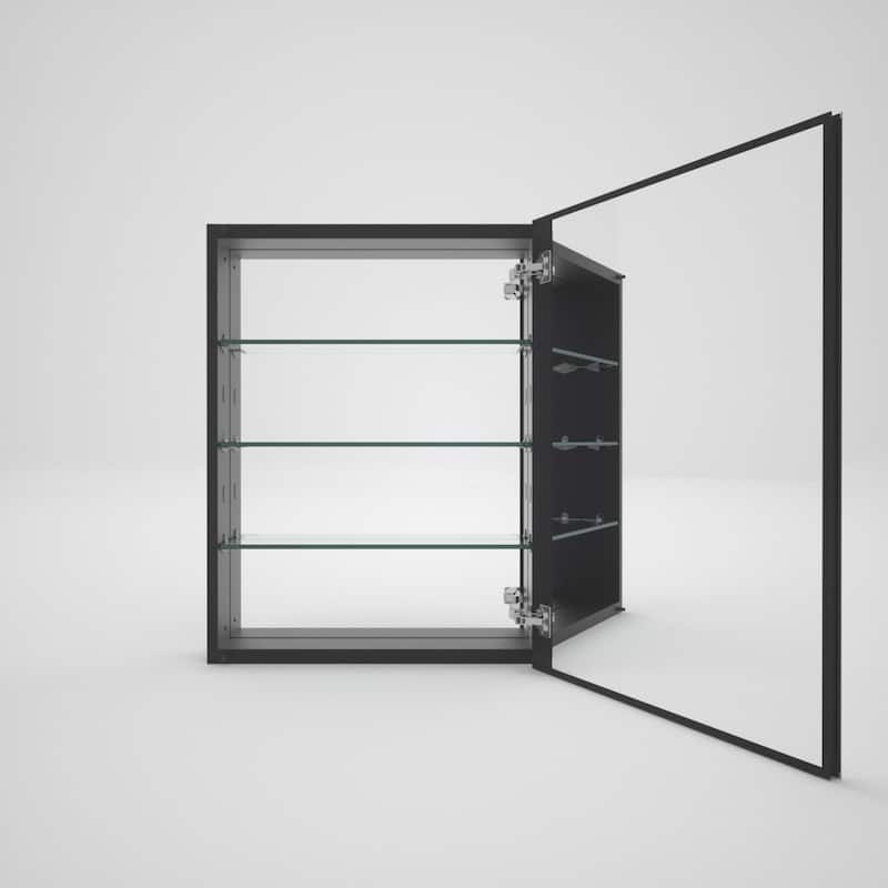 23" x 30" Rectangular Aluminum Surface Mount Medicine Cabinet with Mirror and Shelves - 23" x 30"