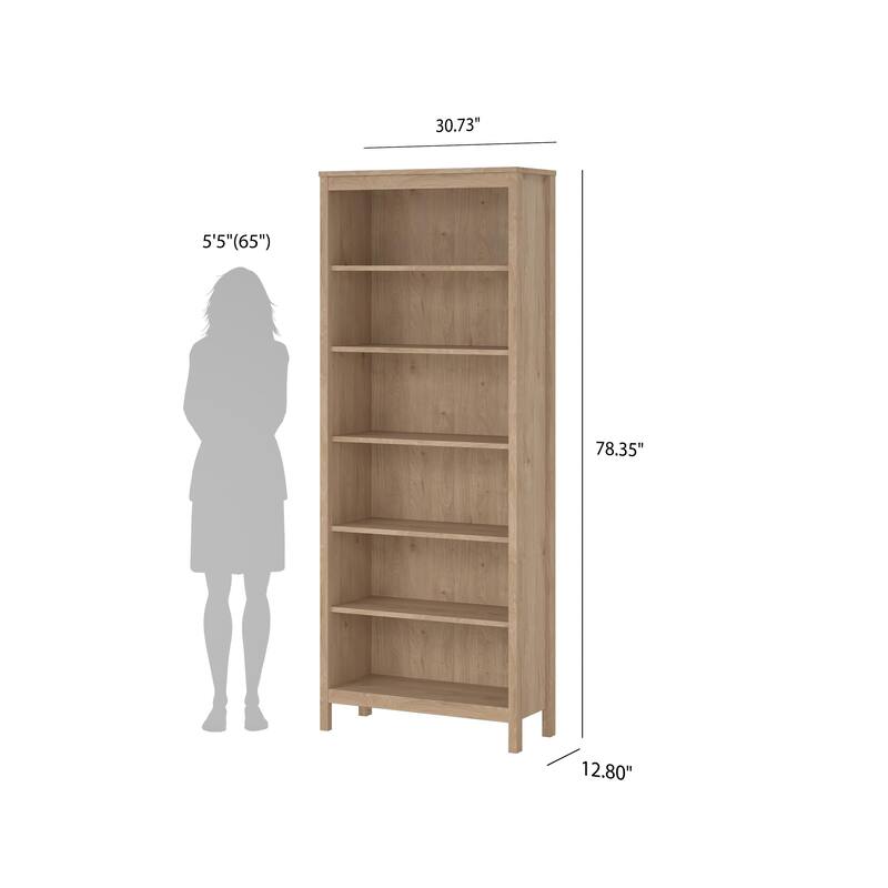Porch & Den Madrid Adjustable 6 Shelf Bookcase