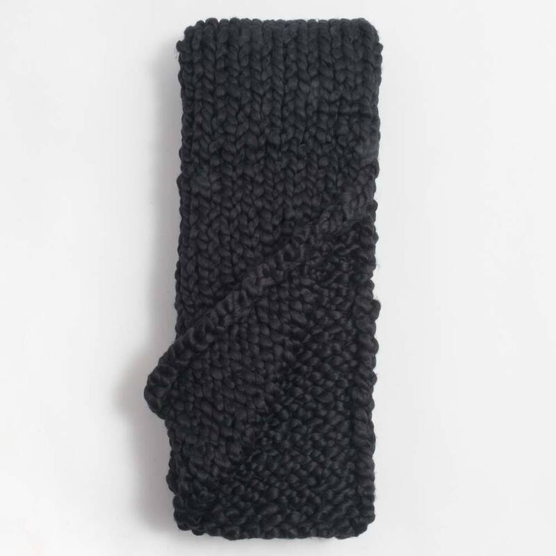 Hannelle Acrylic Wool Blend Chunky Knit Throw Blanket - Asphalt