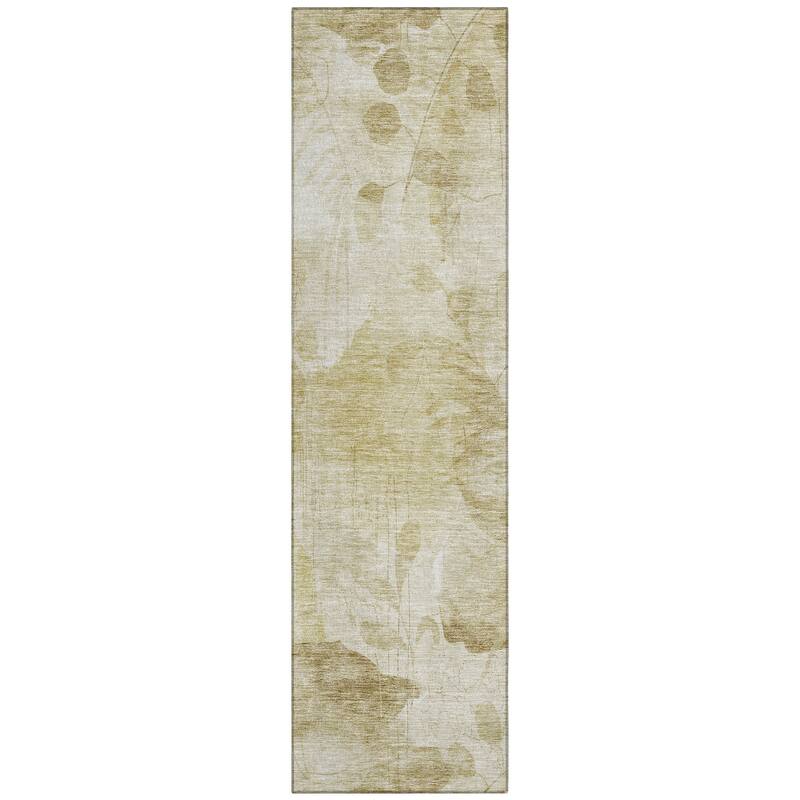 Machine Washable Indoor/ Outdoor Chantille Abstract Floral Rug