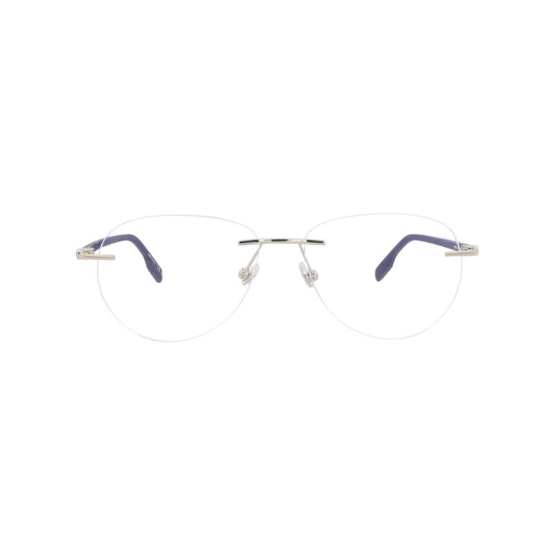 Montblanc Round-Frame Metal Optical Frames - Silver Blue Transparent - Silver