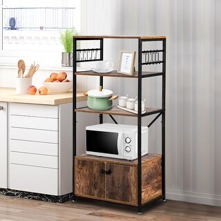 5-Layer MDF With Cabinets Industrial Style Wrought Iron Kitchen Rack ...
