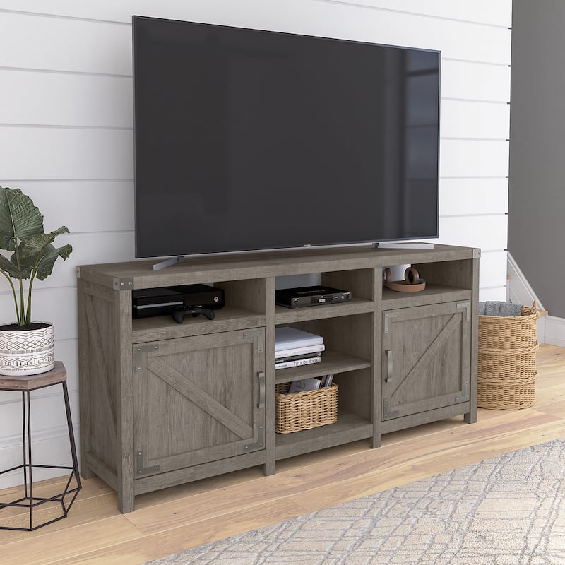 Cottage Grove 65W Farmhouse TV Stand for 75 Inch TV by Bush Furniture - Restored Gray