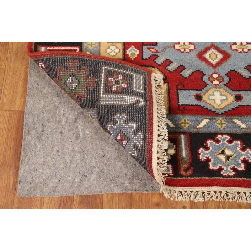Hand Knotted Oriental 100% Wool Carpet Traditional Geometric Red Viss Area Rug - 5' 9'' X 4' 1''
