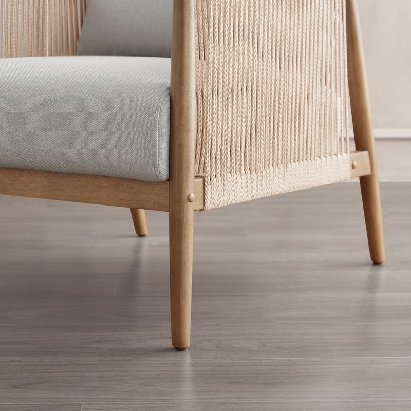 Lynn Accent Chair with Braid Wood Arm