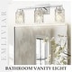 preview thumbnail 2 of 15, 3-Light Vanity Light with Clear Geometric Glass