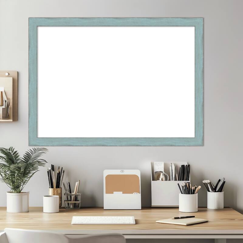 Amanti Art Sky Blue Rustic Framed Dry Erase Magnetic Board