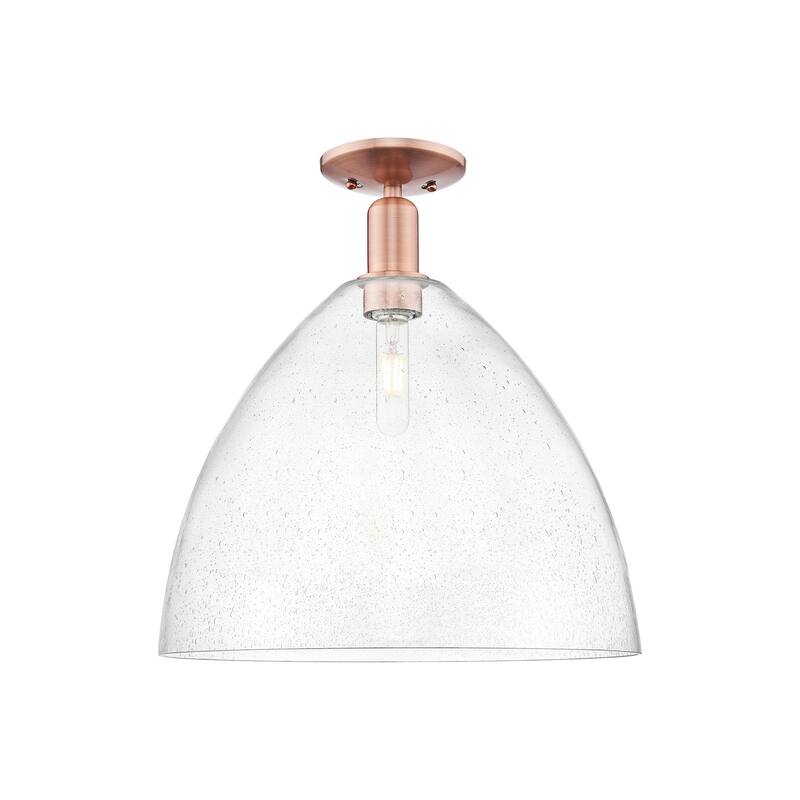 Innovations Lighting 716-1C-19-16 Bristol Semi-Flush Bristol 16" Wide - Antique Copper / Seedy