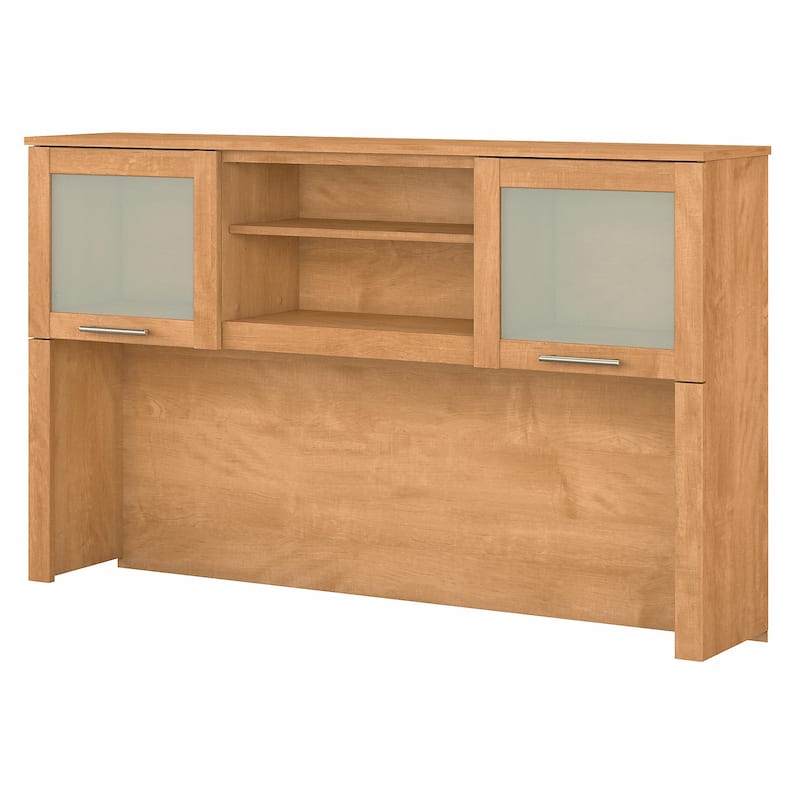 Bush Furniture Somerset Ash Gray 60W Hutch for L Shaped Desk - 59.09"L x 12.50"W x 35.69"H