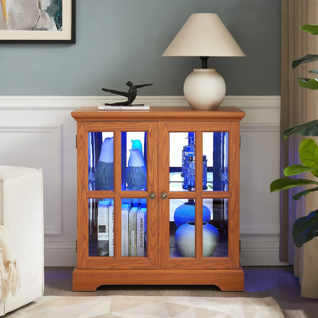 LED Curio Display Cabinet with Adjustable Shelves