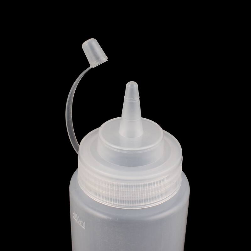 3Pcs 400mL Kitchen Sauce Vinegar Jam Ketchup Squeeze Plastic Bottle - White,Red,Yellow