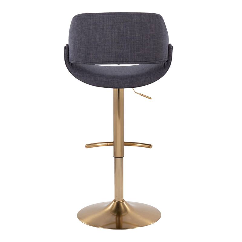 Silver Orchid Svellingen Adjustable Bar Stool with Rounded T Footrest - Set of 2