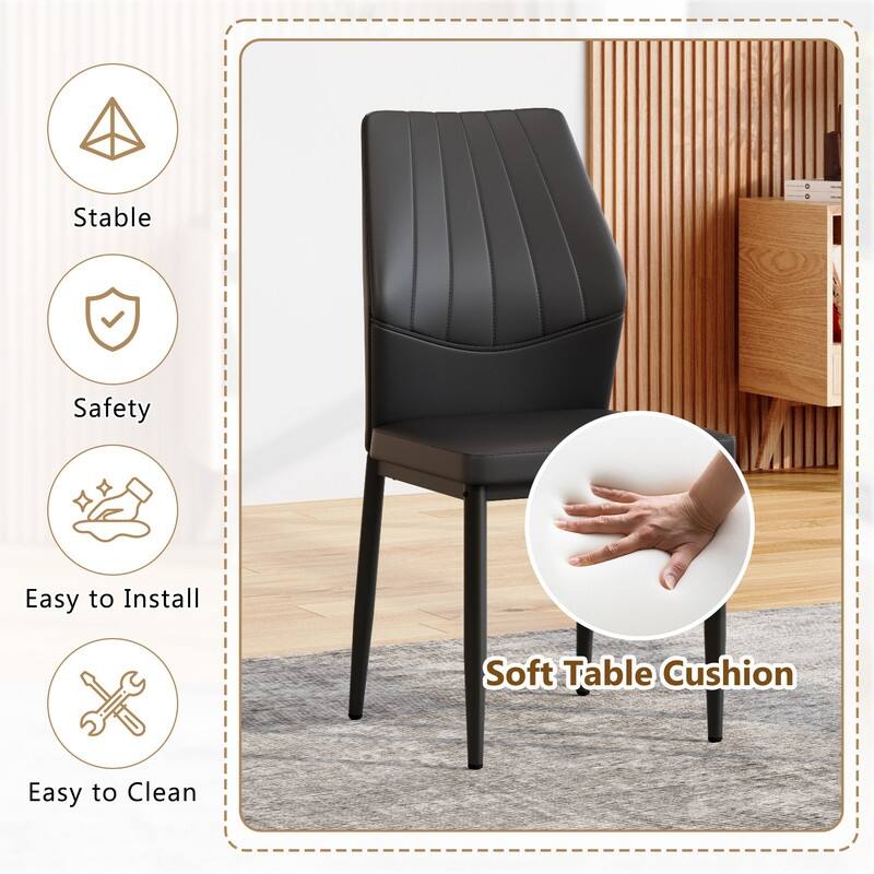 Ergonomic PU Dining Chair with Adjustable Stability, Perfectly blends comfort and elegance