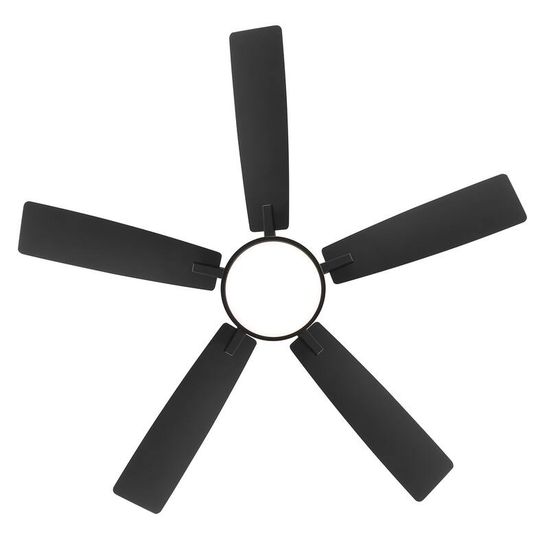 52" Black 5-Blade Integrated LED Ceiling Fan with Light and Remote