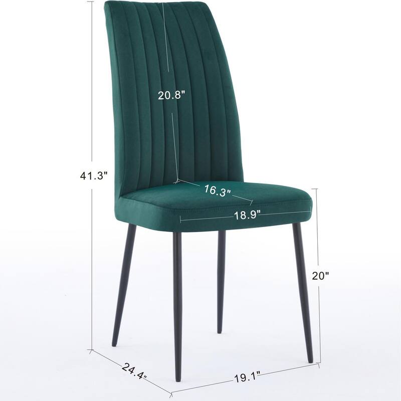 Modern Minimalist Style Velvet Dining Chair, 2-Piece Set with Adjustable Iron foot, for Kitchen and Dining Room, Beige