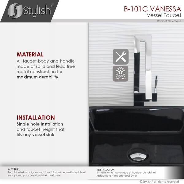 slide 2 of 15, Vanessa Single Handle 17 1/2" Polished Chrome Vessel Bathroom Faucet