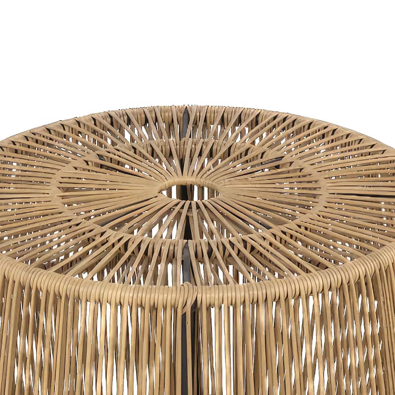 Alia Coastal Natural 22-inch Boho Outdoor Patio Rattan Outdoor Round Coffee Table by M&L Co.