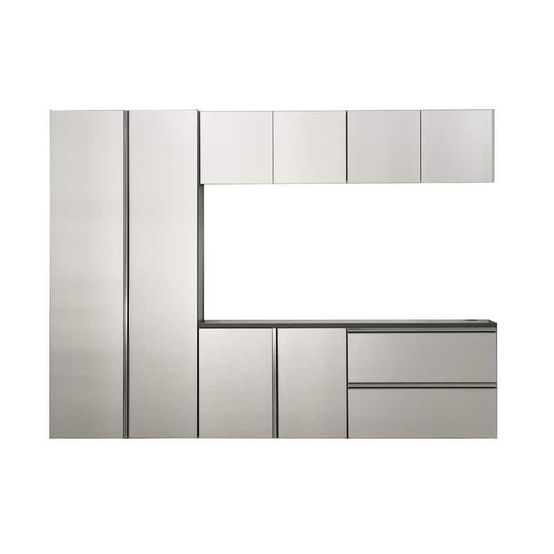 Nova Series 96 in. W x 72 in. H x 20 in. D Metallic Grey Garage Cabinet Set B (6-Piece)
