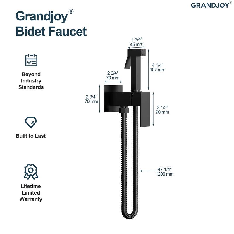 GRANDJOY Bathroom Handheld Bidet Attachment for Personal Hygiene, Pet Washing, and Cloth Diaper Rinsing