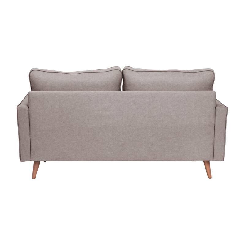 Compact Upholstered Tufted Loveseat with Wooden Legs