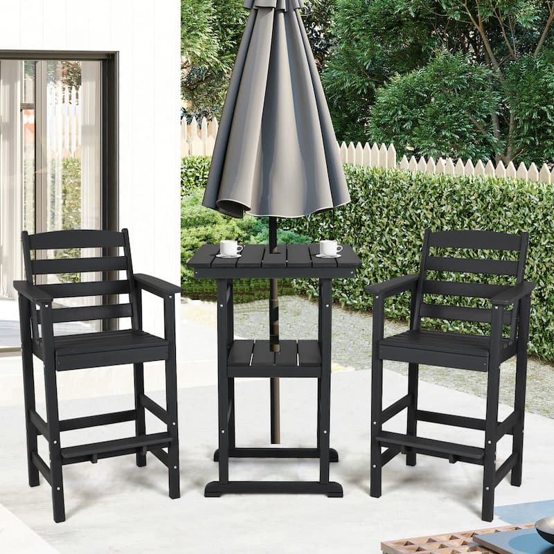 Vrakae 3-Piece Outdoor Height Bar Bistro Set