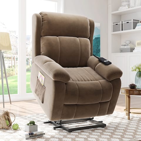 Power Lift Chair Soft Fabric Upholstery Recliner with Remote Control
