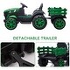 preview thumbnail 21 of 26, Kids Ride On Tractor with Trailer, 12V Battery Powered Electric Kids Car Vehicle Toys - 61.8x27.8x23.6in