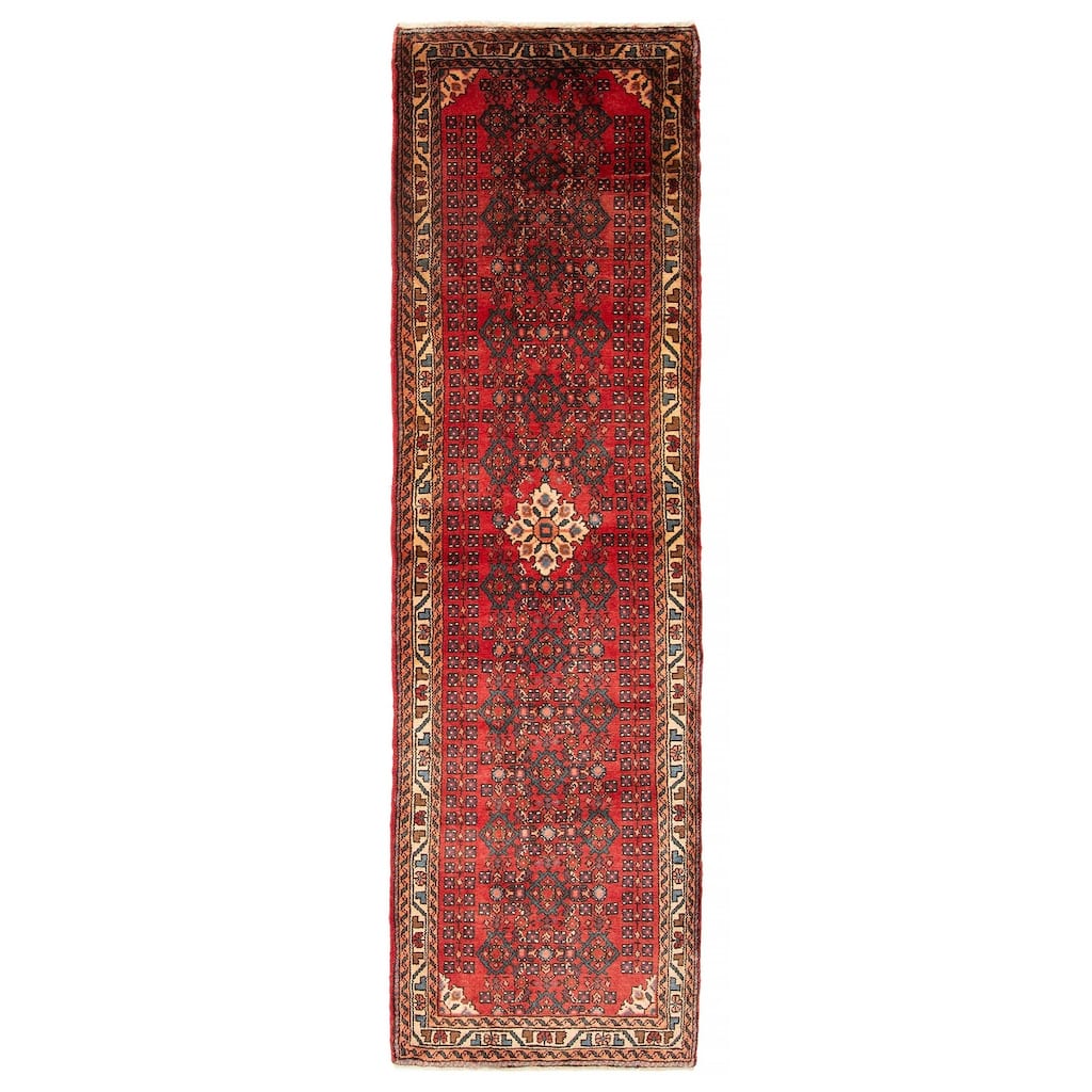 ECARPETGALLERY Hand-knotted Andelz Red Wool Rug - 2' 8" x 8' 11"