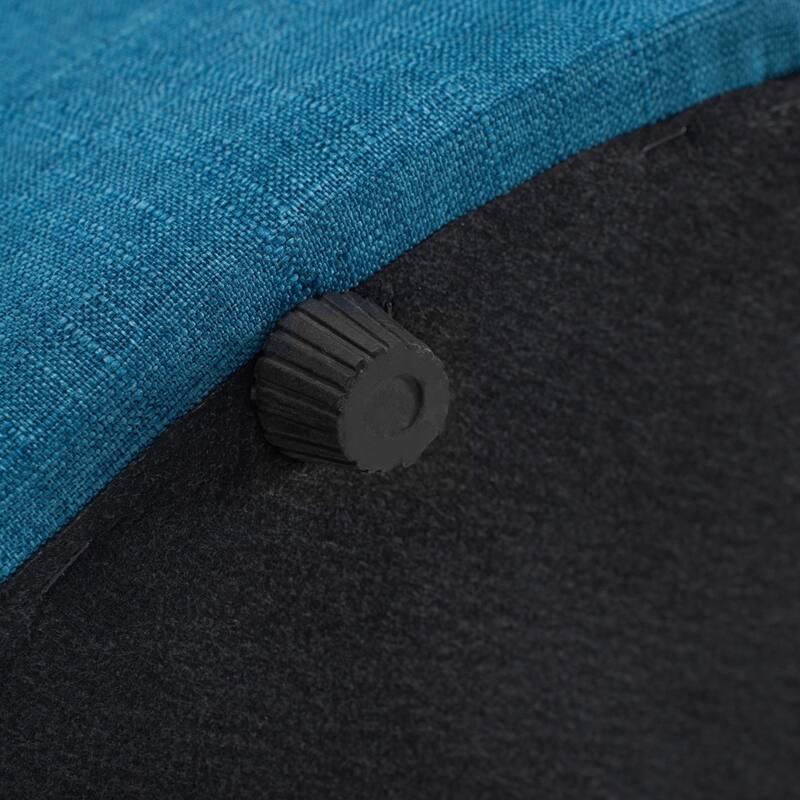 22.75" Linen Upholstered Round Nesting Storage Ottoman