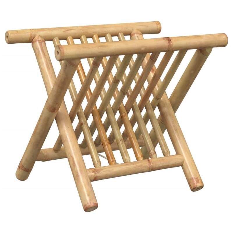 vidaXL Magazine Rack Natural Bamboo Bamboo - 12 x 16.5 x 13.6