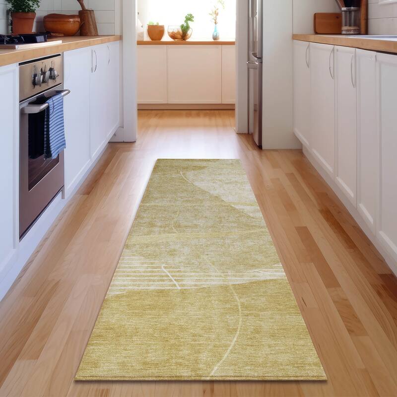 Premium Washable Super Soft Modern Hoda Mayfield Rug - Wheat - 2' 3" x 7' 6" - Runner