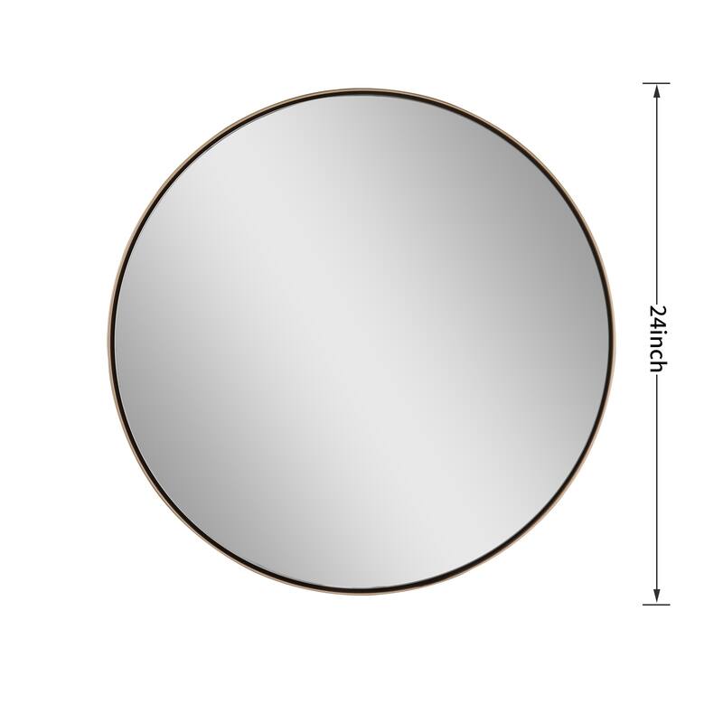 MacLuu Luxury Gold Round Metal Wall Mirror 24" x 24" Bed Bath