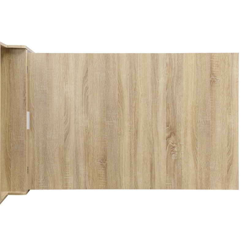 Compact Dining Table with Hutch and Foldable Buffet, Storage Shelf & Side Hooks