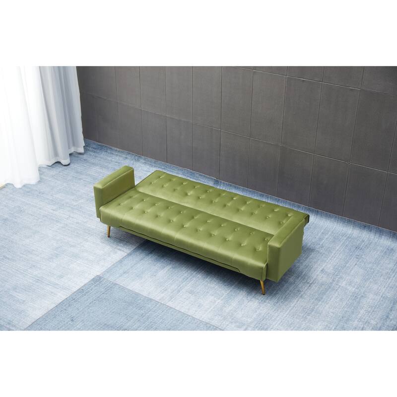 Army Green Solid Wood+MDF Sofa Bed, 75x32x29 inches