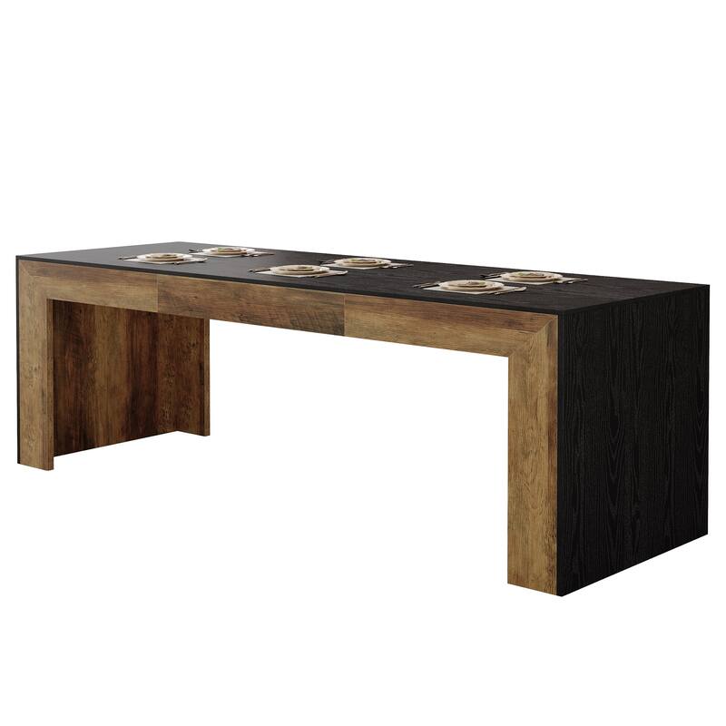 Dining Table for 6-8 People, 78.7-Inch Rectangular Kitchen Table