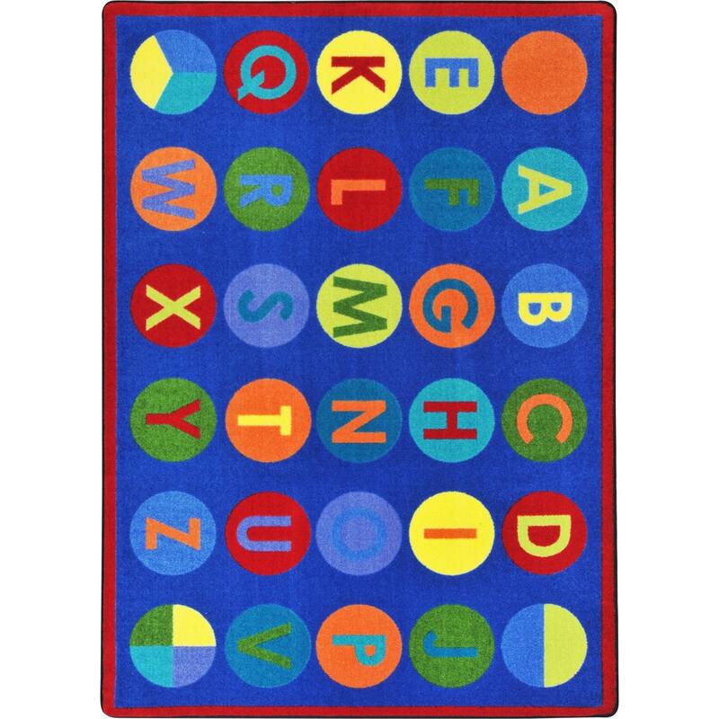 Alpha-Dots Educational Nylon Area Rug - 8x10 - Multi