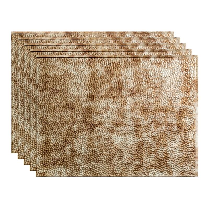 FASÄDE Hammered Decorative Vinyl Backsplash Panel - 5 Pack - Bermuda Bronze