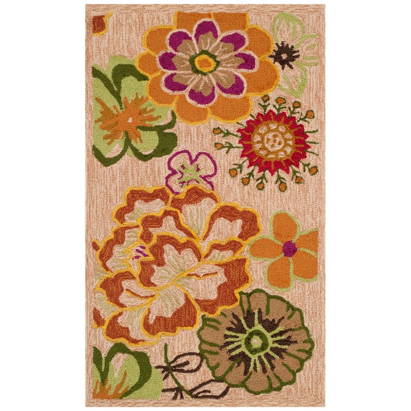 SAFAVIEH Handmade Four Seasons Giorgiana Floral Rug - 2'6" x 4' - Ivory/Green