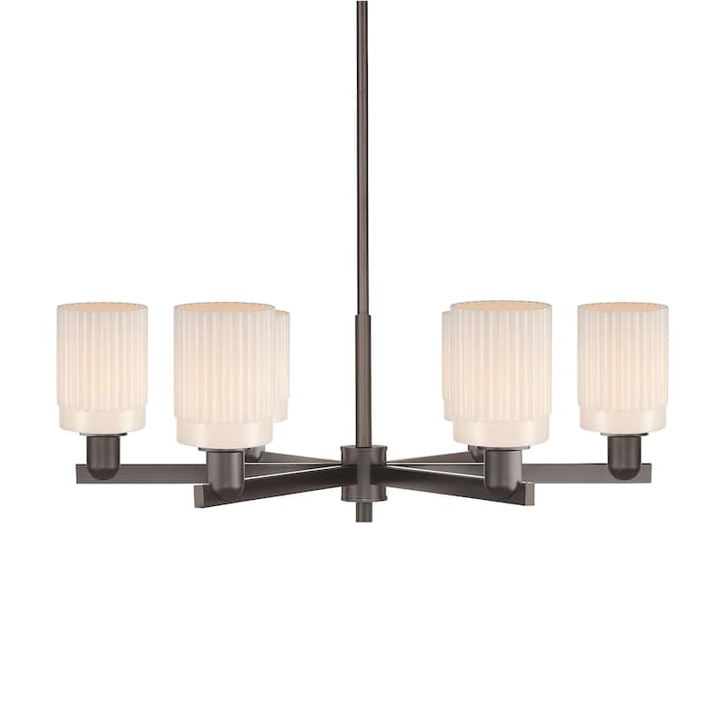 Innovations Lighting 716-6CR-11-35 Hadley Chandelier Hadley 6 Light - Oil Rubbed Bronze / Matte White