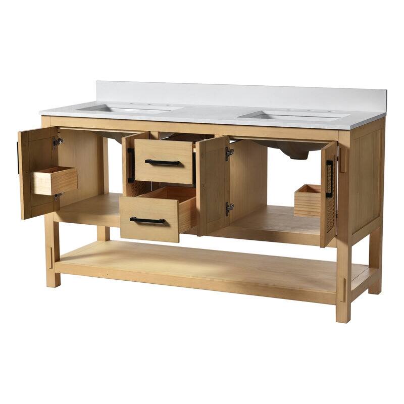 Acroma - 60'' Double Bathroom Vanity With Stone Top