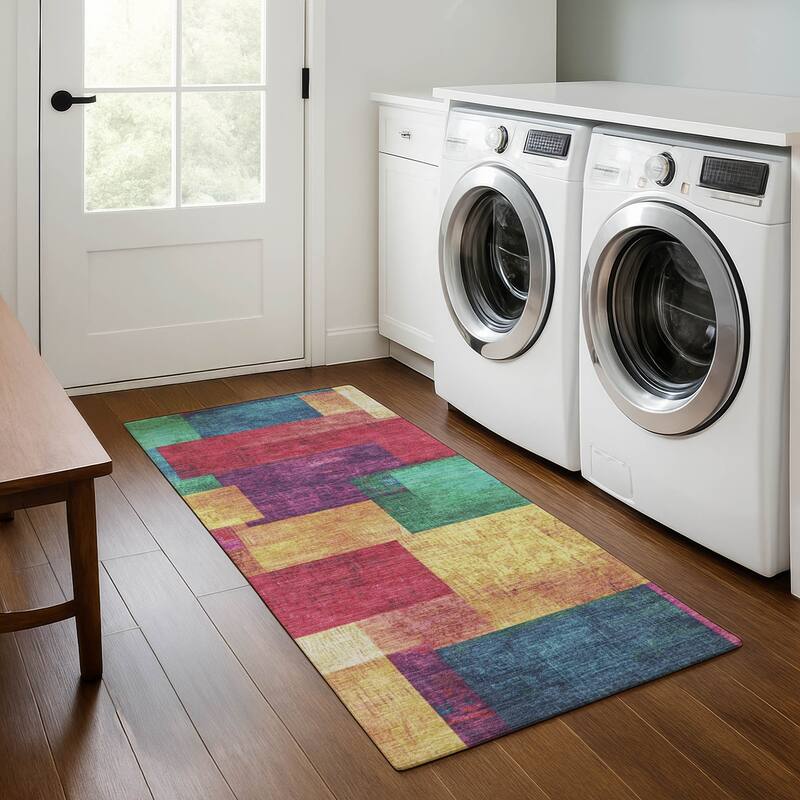 Premium Washable Super Soft Contemporary Kittle Mayfield Rug - Gold - 2'3" x 7'6"