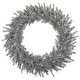 preview thumbnail 2 of 5, 36" Pre-Lit Silver Tinsel Artificial Christmas Wreath, Clear Lights