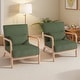 preview thumbnail 74 of 141, 25" W Mid Century Upholstered Wood Accent Chair with Pillow set of 2