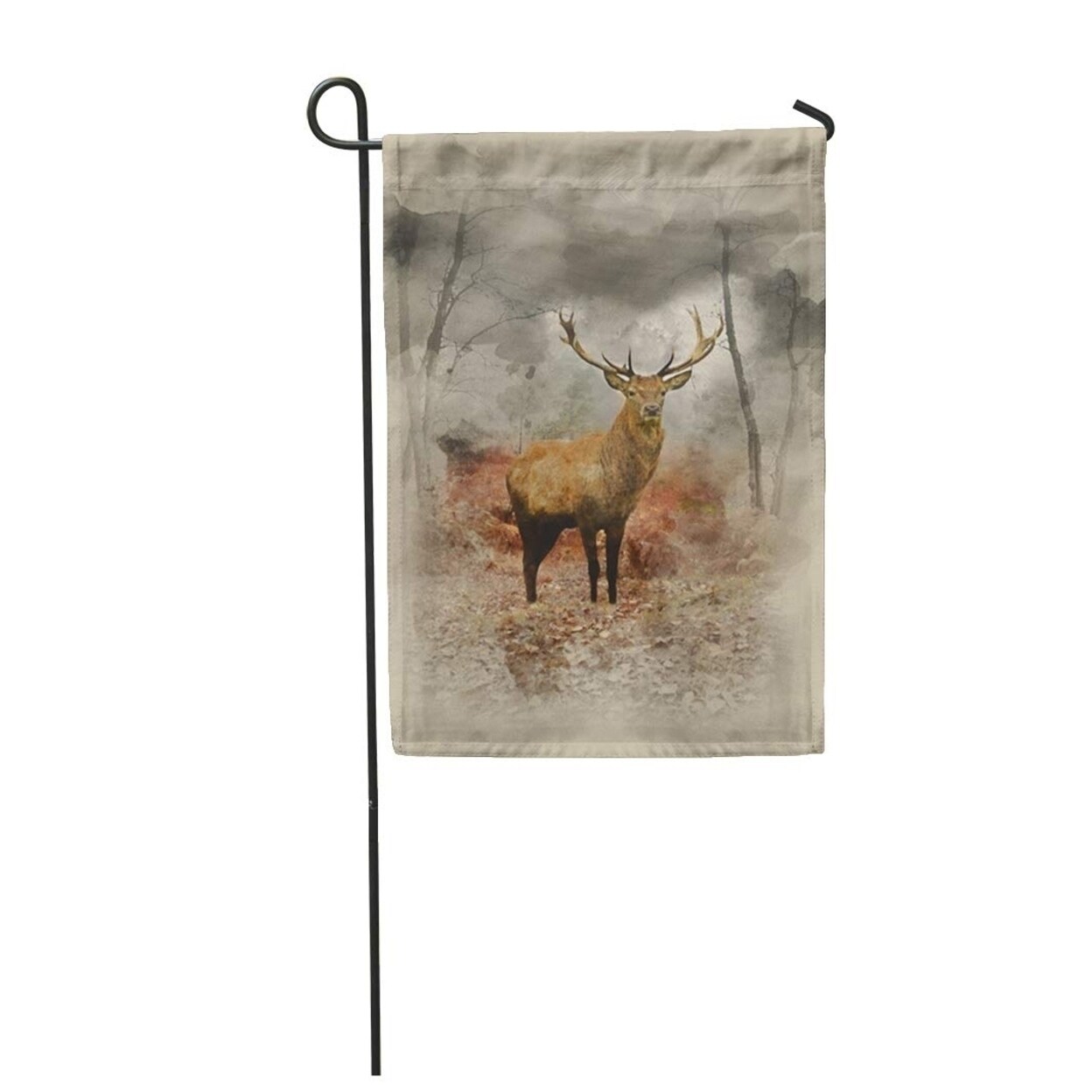 Shop Watercolor Painting Of Beautiful Red Deer Stag In Forest Landscape Garden Flag Decorative Flag House Banner 12x18 Inch On Sale Overstock 31357505