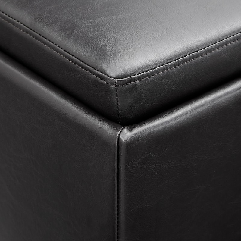 Montrose Faux Dark Brown Leather Storage Ottoman by iNSPIRE Q Classic
