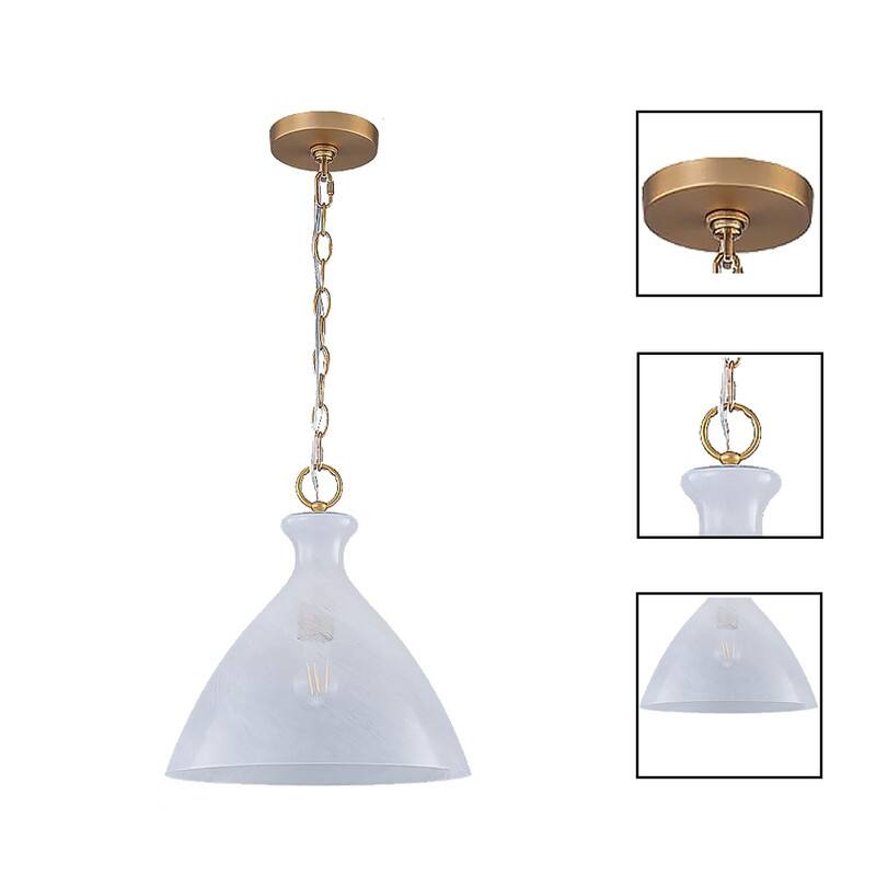 12” Island lights gold-cloudy white hanging lights glass, metal pendant light