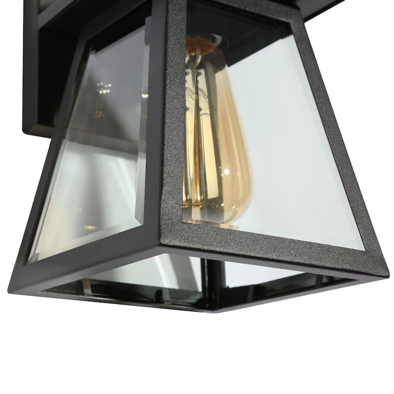 Kania Modern Black Outdoor Wall Sconce Dimmable Exterior Wall Lantern Lighting for Garage Porch Front Door