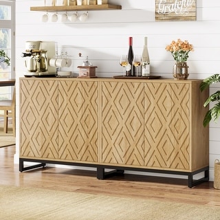 57.5" Inches Farmhouse Sideboard Buffet Cabinet with Doors for Kitchen